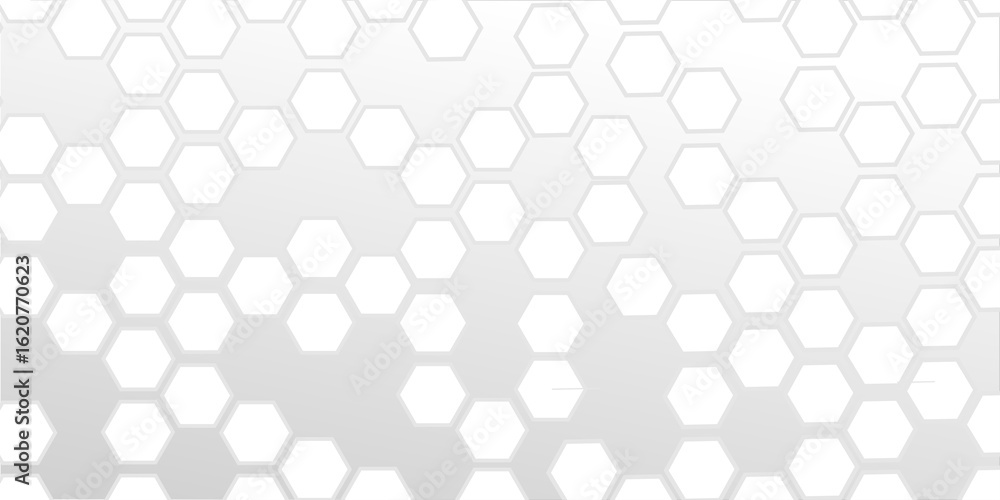 Aufkleber minimalistic white and gray hexagon pattern with a modern, tech-inspired design. ideal for backgroun