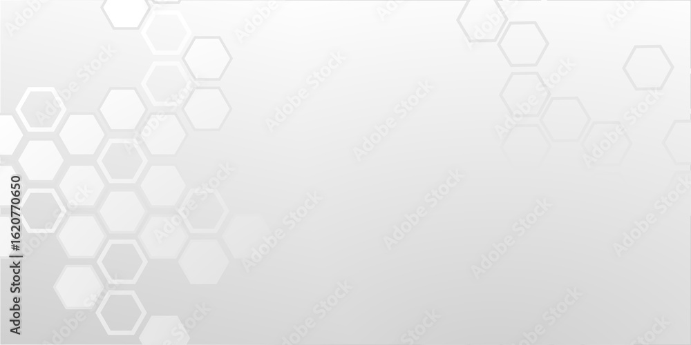 Aufkleber minimalistic white and gray hexagon pattern with a modern, tech-inspired design. ideal for backgroun