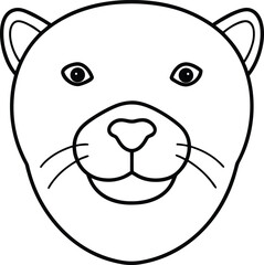 Obraz premium otter head icon outline vector illustration on transparent background