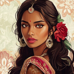 Beautiful indian woman portrait 