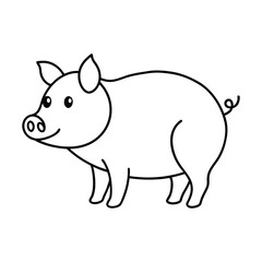 vector illustration of cartoon pig