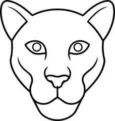 panther head icon outline vector illustration on transparent background