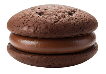 Double Chocolate Sandwich Cookie: Rich, Decadent Treat Isolated on Transparent Background