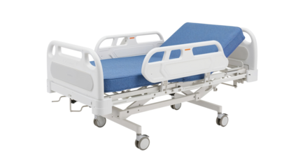 Modern hospital bed design with adjustable features clean and sterile environment, medical equipment, patient care and comfort, healthcare