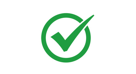 Green check mark inside a circle representing a positive confirmation and successful completion of a task or agreement