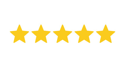 Obraz premium Five golden stars represent an excellent rating for customer satisfaction and positive feedback on service or product quality
