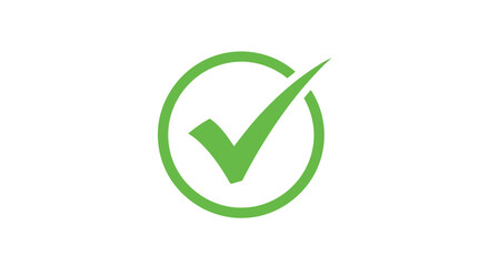 A green check mark inside a circle represents a positive confirmation of a task or selection on a white background
