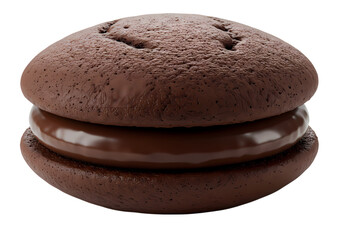 Delicious Chocolate Biscuit Sandwich: A Close-Up View Isolated on Transparent Background
