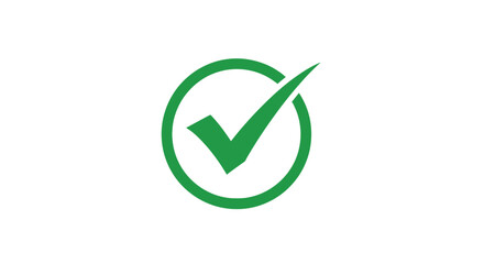 A green check mark inside a circle indicates success approval and positive confirmation for a task or selection