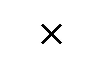 Obraz premium Simple black cross mark on a white background representing cancellation deletion or a mathematical multiplication operation