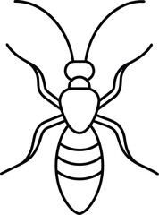 termite head icon outline vector illustration on transparent background
