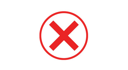Obraz premium A red cross inside a circle indicates cancellation or error representing a negative response or incorrect choice