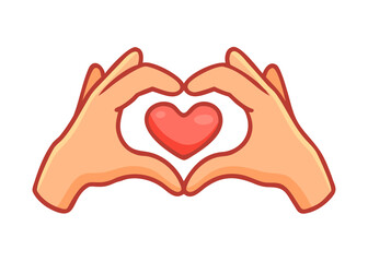 Heart Hands Emoji Icon Illustration Sign. Love Gesture Vector Symbol Emoticon Design

