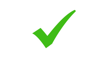 A single green check mark on a white background represents a completed task or a correct choice