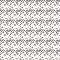 Seamless flowers pattern in modern damask style for fabric, tapestry, wallpaper, wrapping paper and background