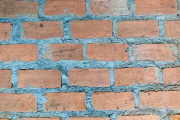 Aged red brick wall texture with a rustic, weathered surface