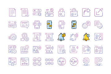 Digital communication, social media, and online interactions. vector icons 