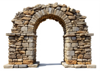  stone formation arc gate isolated on white background PNG.AI.Generated.