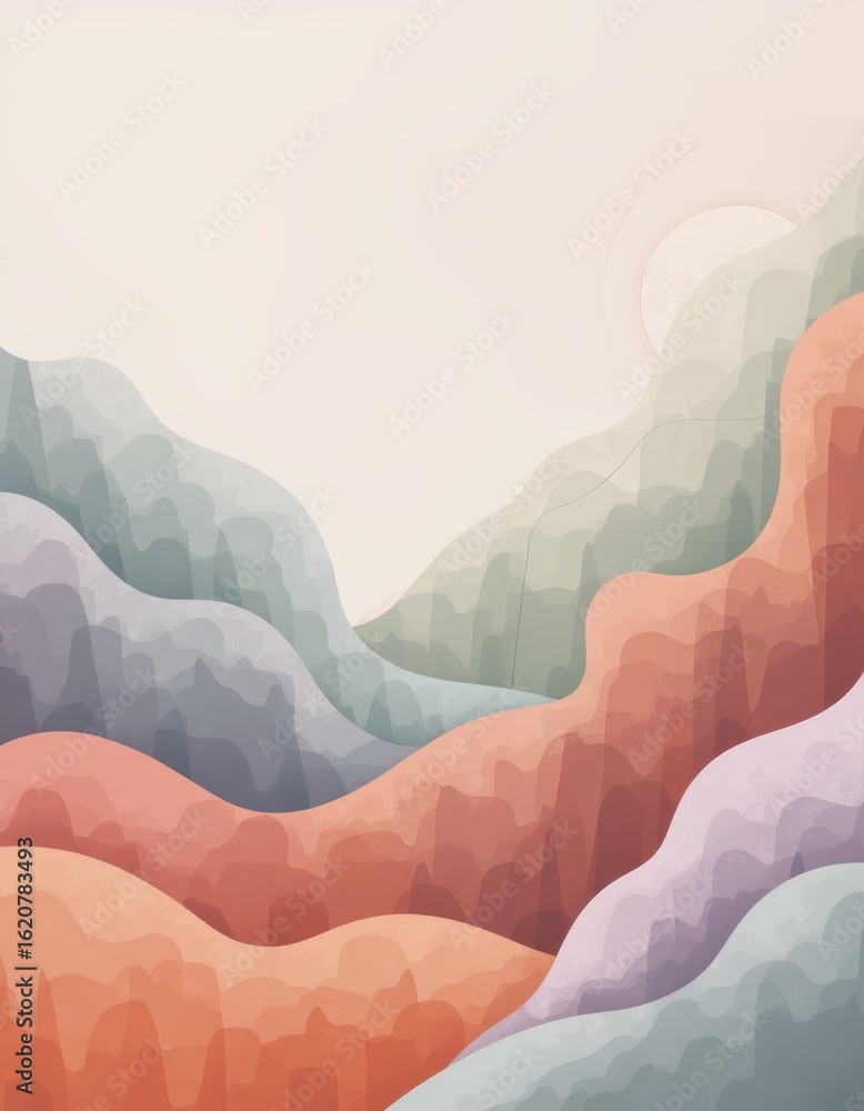 Poster abstract cascade illustration featuring flowing patterns reminiscent of a waterfall