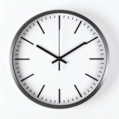 Minimalist clock face displaying ten minutes past ten, framed in gray, for graphic design elements on white background