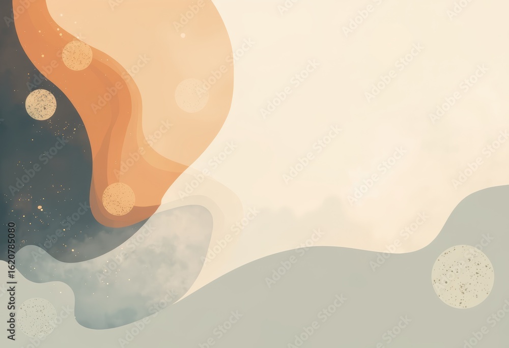 Poster abstract diffusion illustration with spreading distribution patterns in soft colors