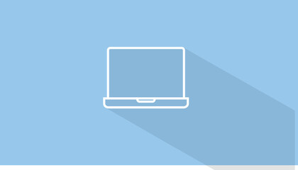 Laptop background. Vector isolated illustration of a laptop dropping a shadow