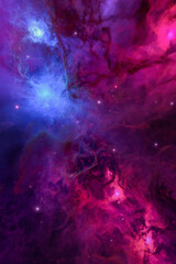 Vibrant Cosmic Nebula with Colorful Gas Clouds