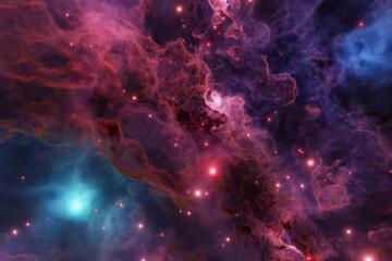 Vibrant Colorful Nebula in Space