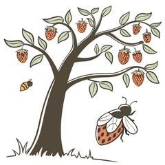 vector illustration of an autumn tree