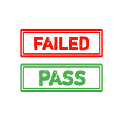 Pass and Failed Rubber Stamp Icon Red Green Grunge PNG