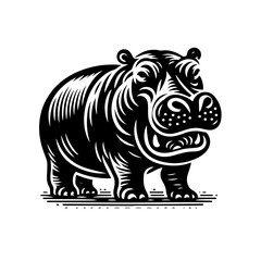 Fototapeta premium Illustration of a hippopotamus isolated on white background