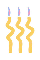 Obraz premium Three wavy festive candles