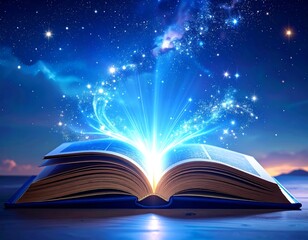 Magic book at night