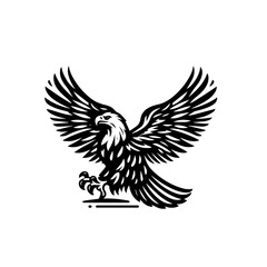 Eagle with outstretched wings isolated on white background, a symbol of freedom
