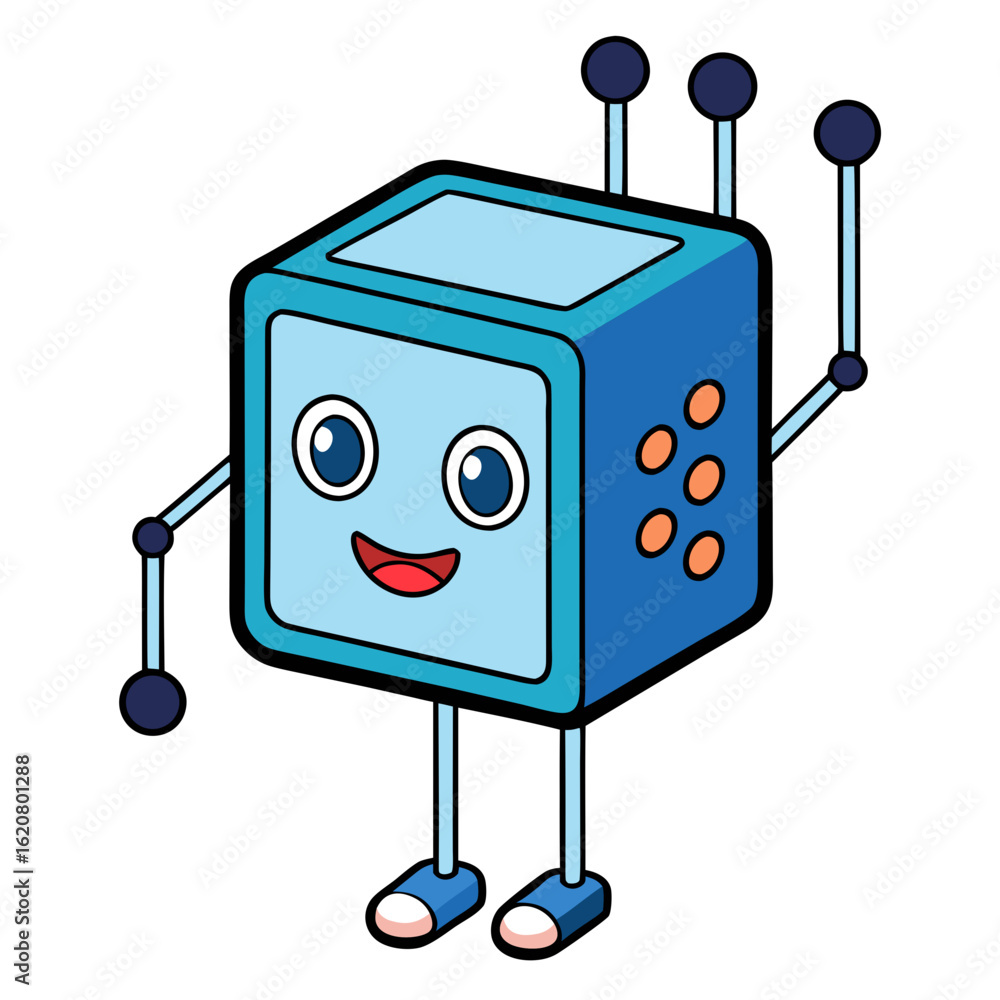 Poster ai sensor node cartoon vector icon – clean design on white background
