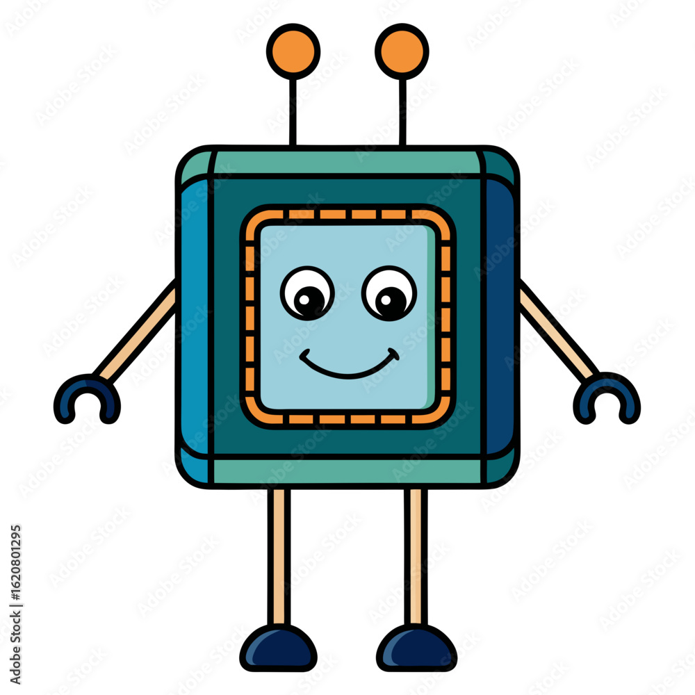 Poster ai sensor node cartoon vector icon – clean design on white background