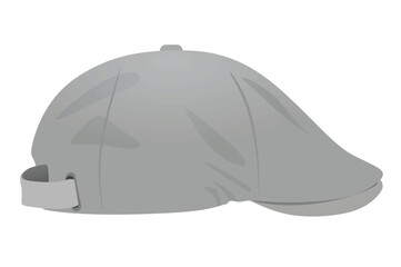 Grey beret cap. vector illustration	