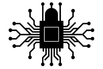 Bug-Shaped Computer Processor Chip Circuit Icon