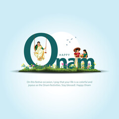 Plakat Kerala festival happy Onam, use for poster, leaflet , banner. abstract vector illustration design