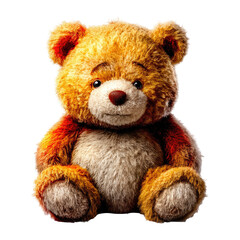 Obraz premium Plush teddy bear, sitting, front view