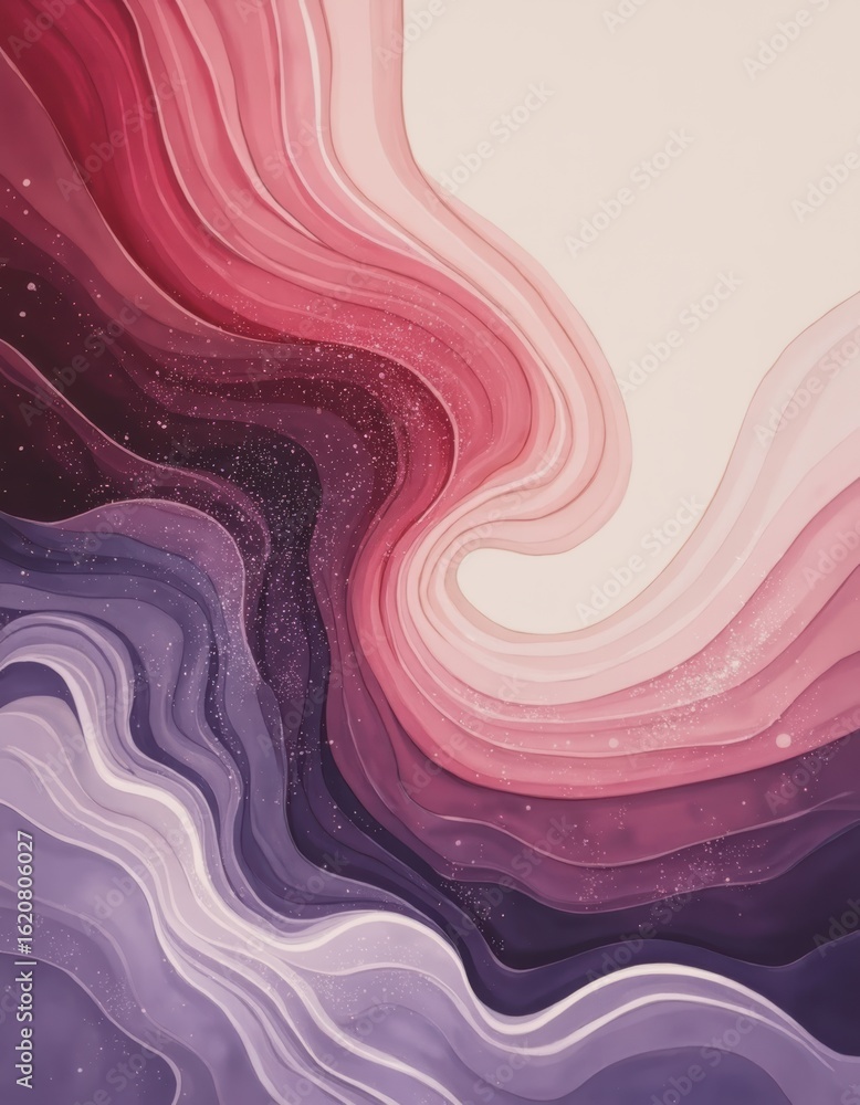 Poster abstract duality illustration featuring wave-particle nature patterns in vibrant colors
