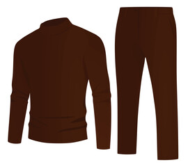 Long sleeve t shirt and chino pants. vector	