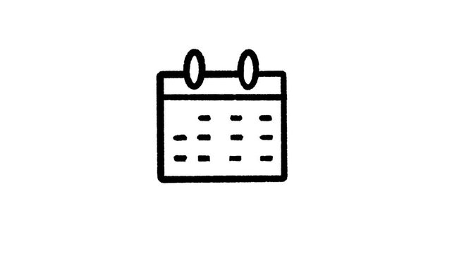 Hand drawn calendar on white background