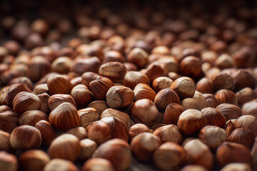 Hazelnut background. Hazelnut background. Autumn background.