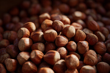 Hazelnut background. Hazelnut background. Autumn background.