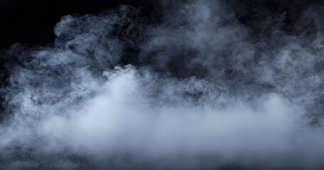 Fototapeta premium Ethereal Smoke on Black Backdrop, Abstract Atmosphere ,Backgrounds