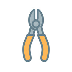 Pliers with orange handles on a transparent background  