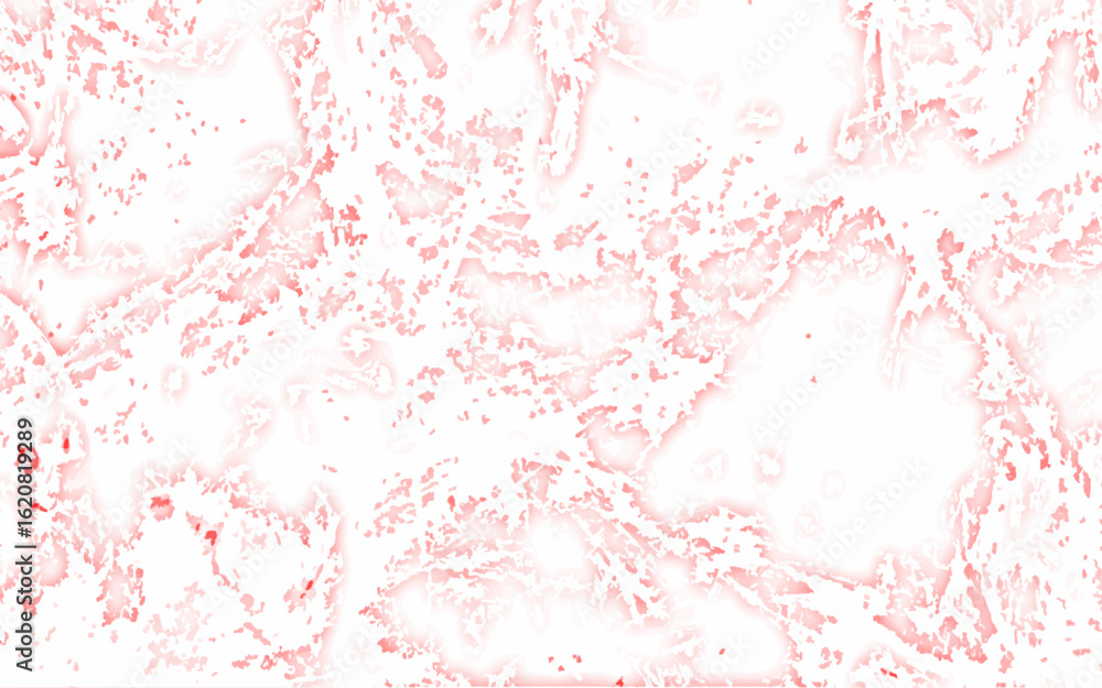 Poster abstract texture with a soft white background scattered with delicate, irregular pink and red organi