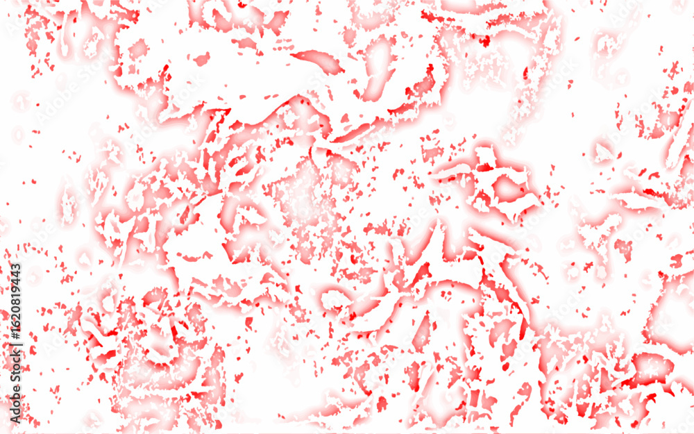 Poster abstract texture with a soft white background scattered with delicate, irregular pink and red organi