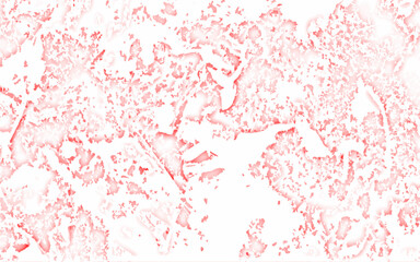Abstract texture with a soft white background scattered with delicate, irregular pink and red organic blotches. Airy, light, and slightly chaotic, with a focus on transparency and fluid distribution o